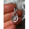 925 Sterling Silver White & Blue Topaz Pendant Length 1.1 Inch