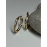 925 Sterling Silver Gold Plated CZ Earrings Length 21.5 Mm
