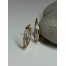 925 Sterling Silver Gold Plated CZ Earrings Length 21.5 Mm
