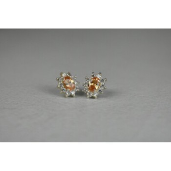 925 Sterling Silver Citrine & CZ 