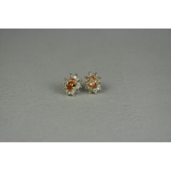 925 Sterling Silver Citrine & CZ 