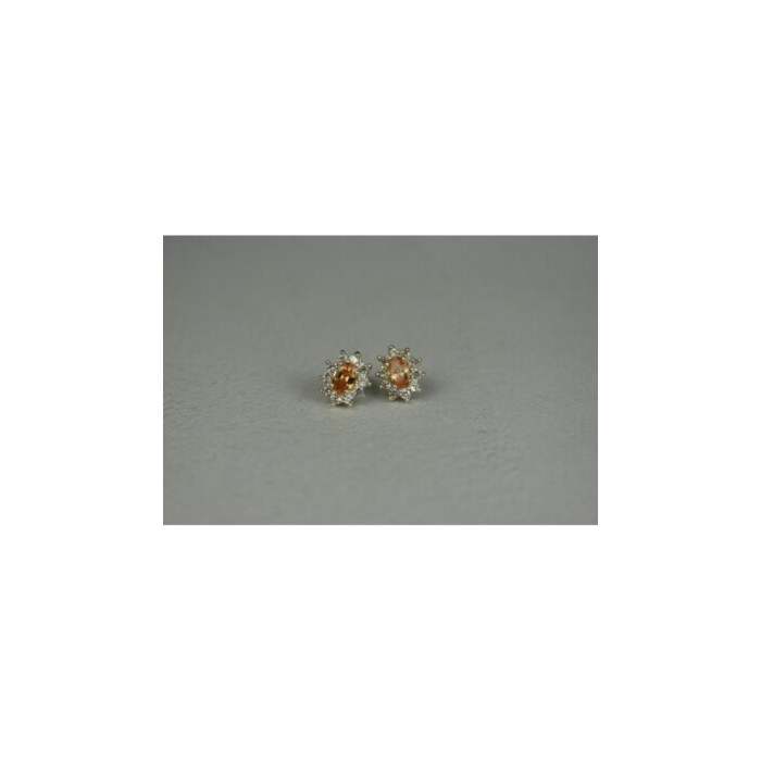 925 Sterling Silver Citrine & CZ 