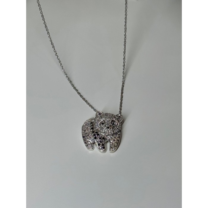 925 Sterling Silver Baby Bear CZ Necklace Length 18 Inch