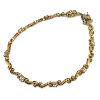 925 Sterling Silver Vermeil CZ Bracelet
