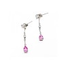 925 Sterling Silver Pink Spinel & CZ Stud Earrings