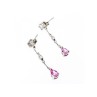 925 Sterling Silver Pink Spinel & CZ Stud Earrings