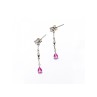 925 Sterling Silver Pink Spinel & CZ Stud Earrings