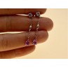 925 Sterling Silver Pink Spinel & CZ Stud Earrings