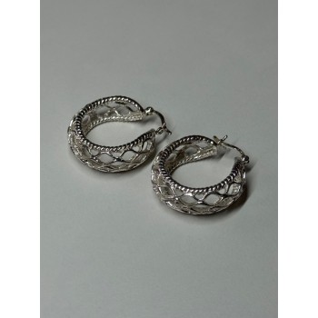 925 Sterling Silver Earrings Length 24 Mm