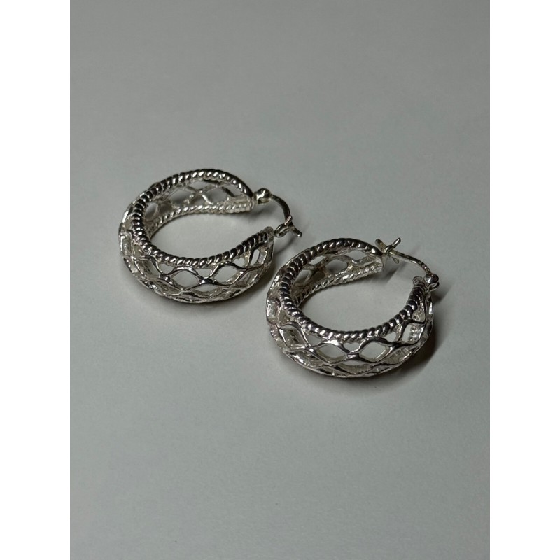 925 Sterling Silver Earrings Length 24 Mm