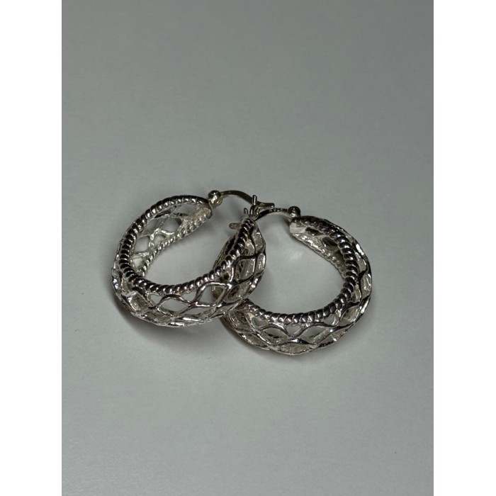 925 Sterling Silver Earrings Length 24 Mm