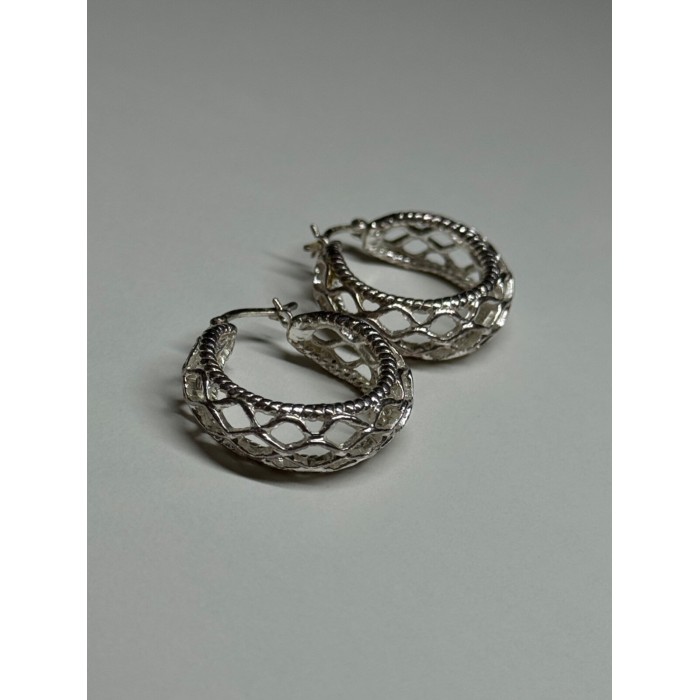 925 Sterling Silver Earrings Length 24 Mm