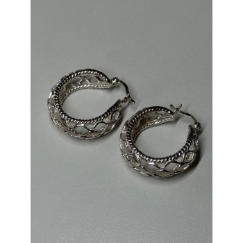 925 Sterling Silver Earrings Length 24 Mm