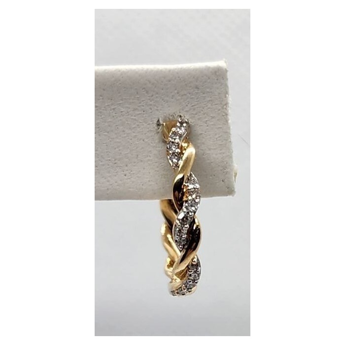 10K YELLOW GOLD  DIAMONDS 0.3 CARAT EARRINGS LENGTH 18 mm