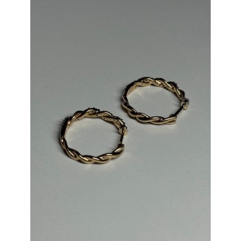 10K YELLOW GOLD  DIAMONDS 0.3 CARAT EARRINGS LENGTH 18 mm