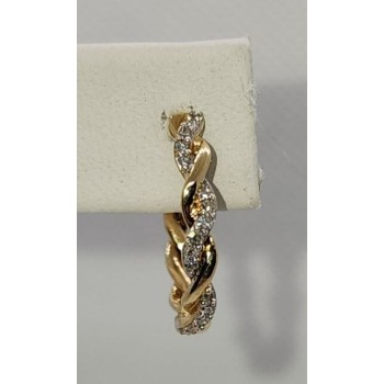 10K YELLOW GOLD  DIAMONDS 0.3 CARAT EARRINGS LENGTH 18 mm