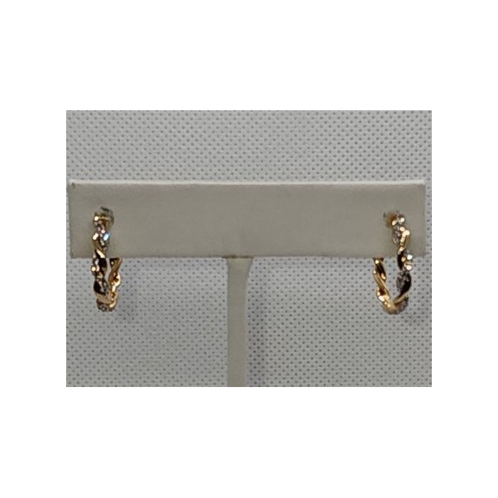 10K YELLOW GOLD  DIAMONDS 0.3 CARAT EARRINGS LENGTH 18 mm