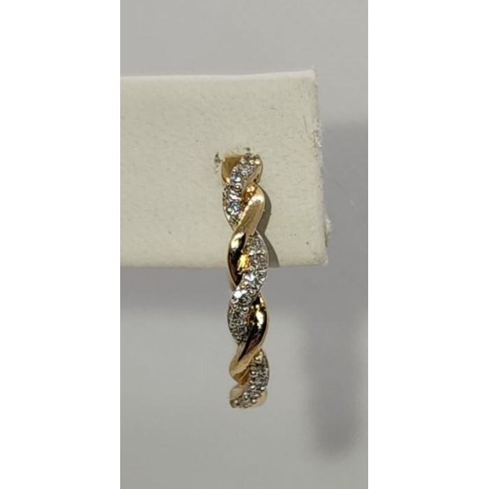 10K YELLOW GOLD  DIAMONDS 0.3 CARAT EARRINGS LENGTH 18 mm