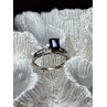 14K WHITE GOLD SAPPHIRE & DIAMONDS RING SIZE 5.5