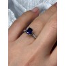 14K WHITE GOLD SAPPHIRE & DIAMONDS RING SIZE 5.5