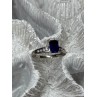 14K WHITE GOLD SAPPHIRE & DIAMONDS RING SIZE 5.5