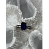 14K WHITE GOLD SAPPHIRE & DIAMONDS RING SIZE 5.5
