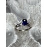 14K WHITE GOLD SAPPHIRE & DIAMONDS RING SIZE 5.5