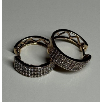 10K YELLOW GOLD  DIAMONDS 0.9 CARAT EARRINGS LENGTH 18 mm