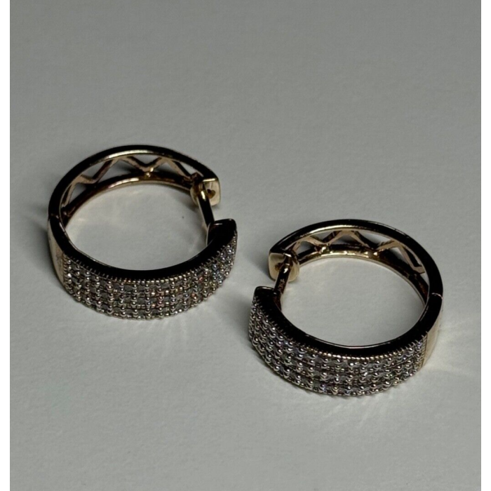 10K YELLOW GOLD  DIAMONDS 0.9 CARAT EARRINGS LENGTH 18 mm