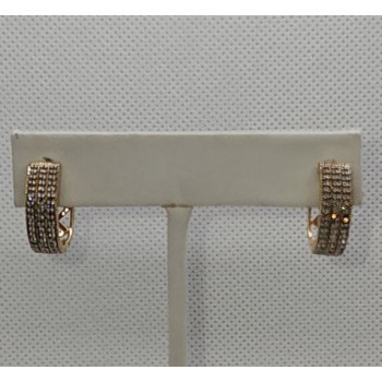 10K YELLOW GOLD  DIAMONDS 0.9 CARAT EARRINGS LENGTH 18 mm