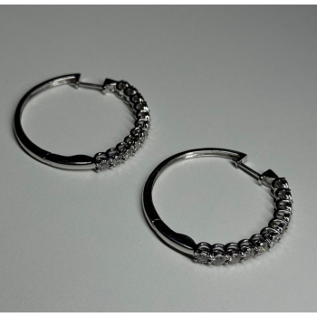 10K WHITE GOLD  DIAMONDS 0.9 CARAT EARRINGS LENGTH 34 mm