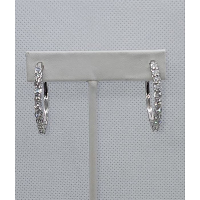 10K WHITE GOLD  DIAMONDS 0.9 CARAT EARRINGS LENGTH 34 mm