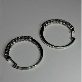 10K WHITE GOLD  DIAMONDS 0.9 CARAT EARRINGS LENGTH 34 mm