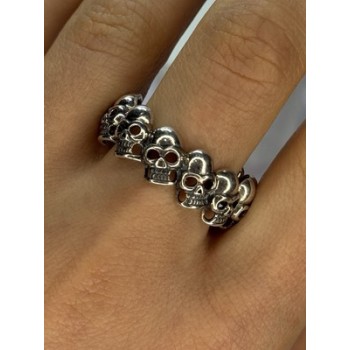 925 STERLING SILVER SKULL CUSTOM RING SIZE 14