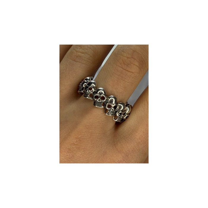 925 STERLING SILVER SKULL CUSTOM RING SIZE 14