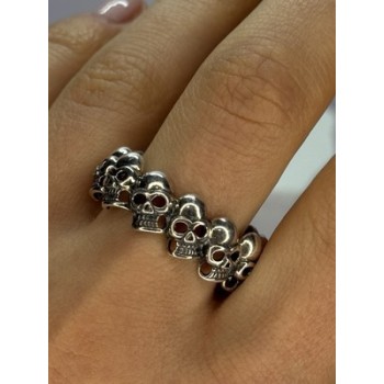 925 STERLING SILVER SKULL CUSTOM RING SIZE 14