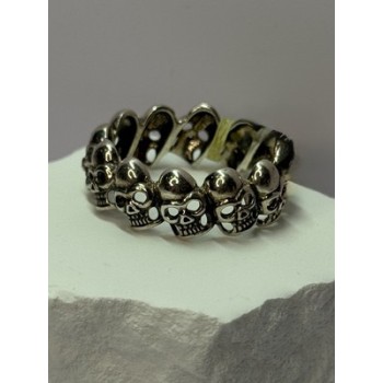 925 STERLING SILVER SKULL CUSTOM RING SIZE 14