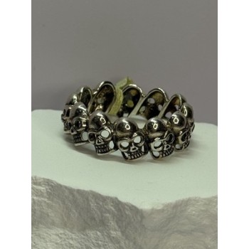 925 STERLING SILVER SKULL CUSTOM RING SIZE 14