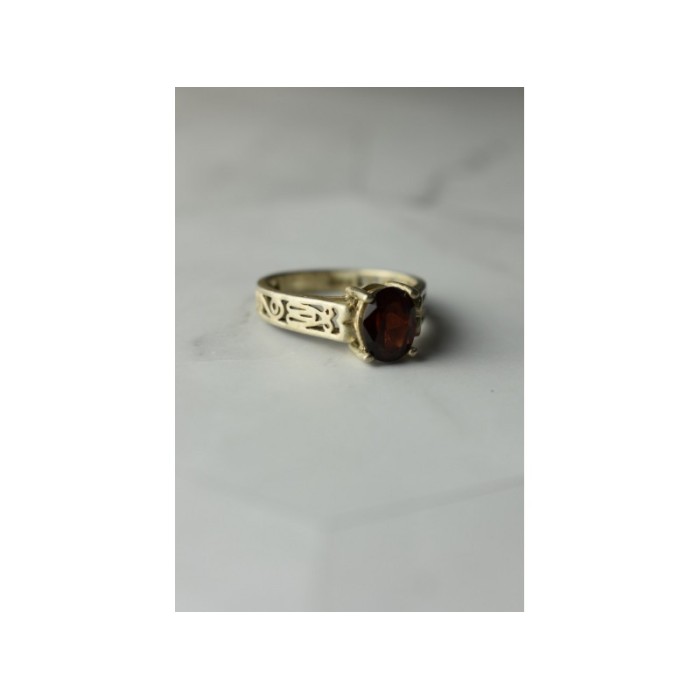 Vintage 925 Sterling Silver Spessartine Ring Size 9