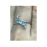 925 Sterling Silver Blue Spinel Ring Size 8