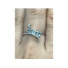 925 Sterling Silver Blue Spinel Ring Size 8