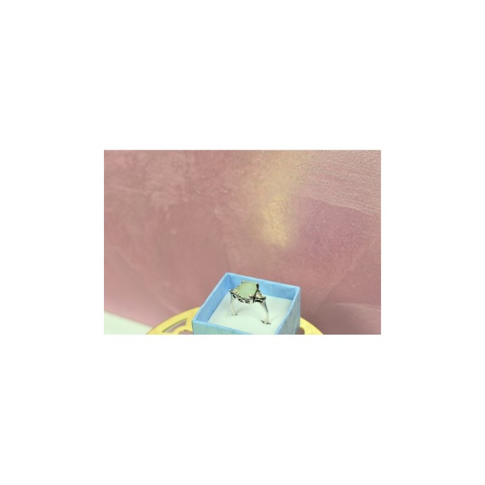 925 Sterling Silver Aventurine Ring Size 6.5