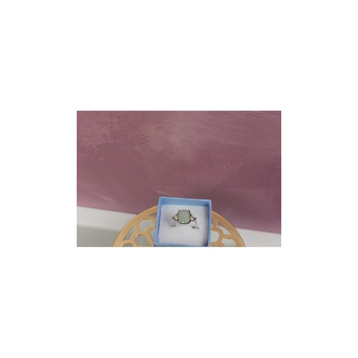 925 Sterling Silver Aventurine Ring Size 6.5