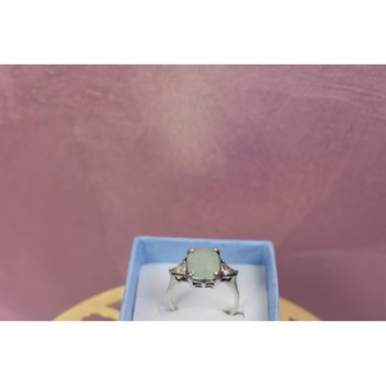 925 Sterling Silver Aventurine Ring Size 6.5