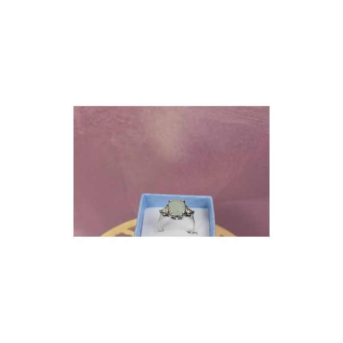 925 Sterling Silver Aventurine Ring Size 6.5