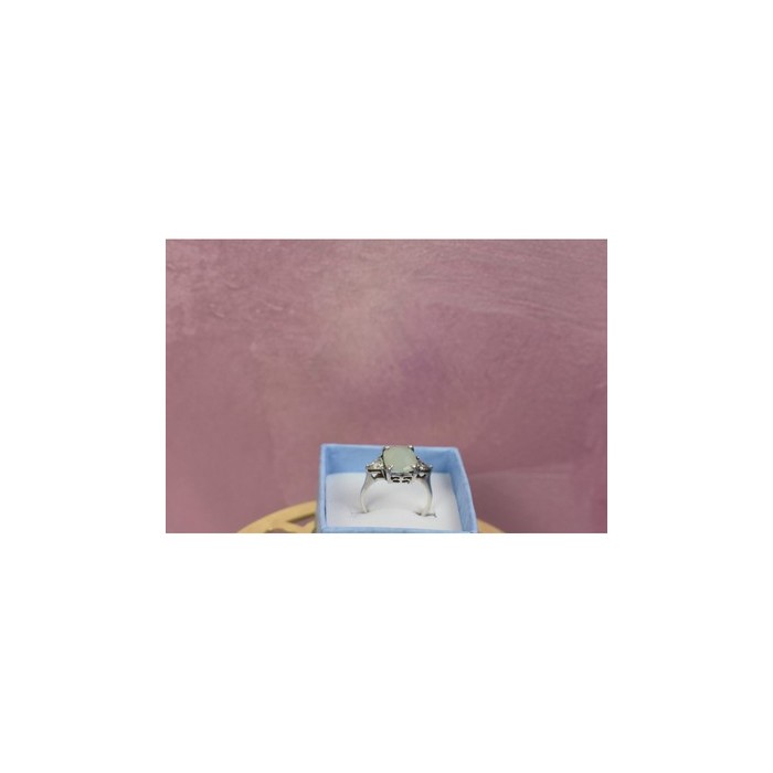 925 Sterling Silver Aventurine Ring Size 6.5