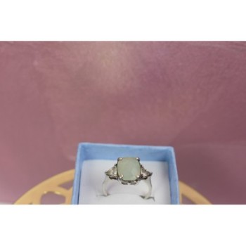 925 Sterling Silver Aventurine Ring Size 6.5