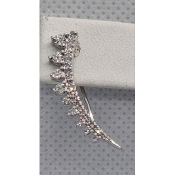 10K WHITE GOLD  DIAMONDS 0.9 CARAT EARRINGS LENGTH 26 mm