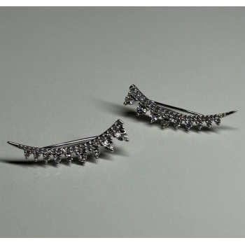 10K WHITE GOLD  DIAMONDS 0.9 CARAT EARRINGS LENGTH 26 mm