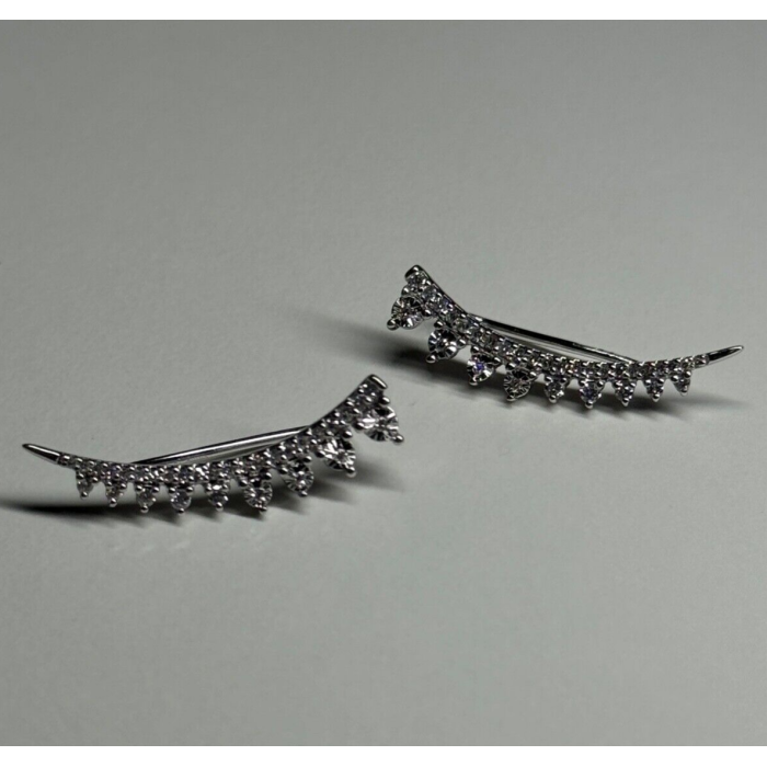 10K WHITE GOLD  DIAMONDS 0.9 CARAT EARRINGS LENGTH 26 mm